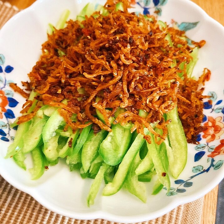 シャキッと美味しい☆シビ辛じゃこピーマン